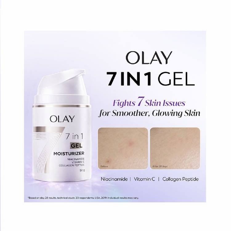 Olay 7 in 1 Gel Moisturizer with Niacinamide, Vitamin C & Peptide - 50g