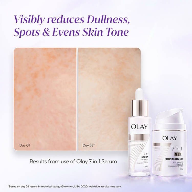 Olay 7 in 1 Gel Moisturizer with Niacinamide, Vitamin C & Peptide - 50g