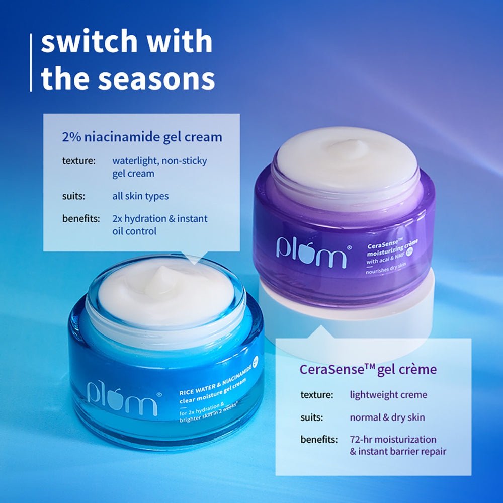 Plum Rice Water & Niacinamide 2% Clear Moisture Gel Cream - 50g