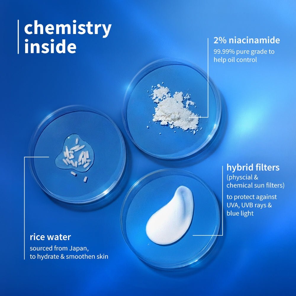 Plum Rice Water & Niacinamide 2% Hybrid Sunscreen SPF 50 PA++++ - 50g