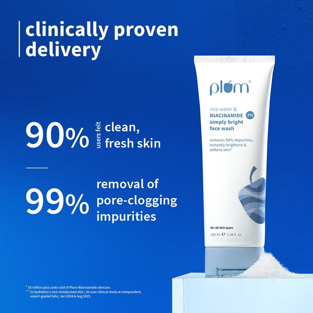 Plum Rice Water & Niacinamide 2% Simply Bright Face Wash - 100ml