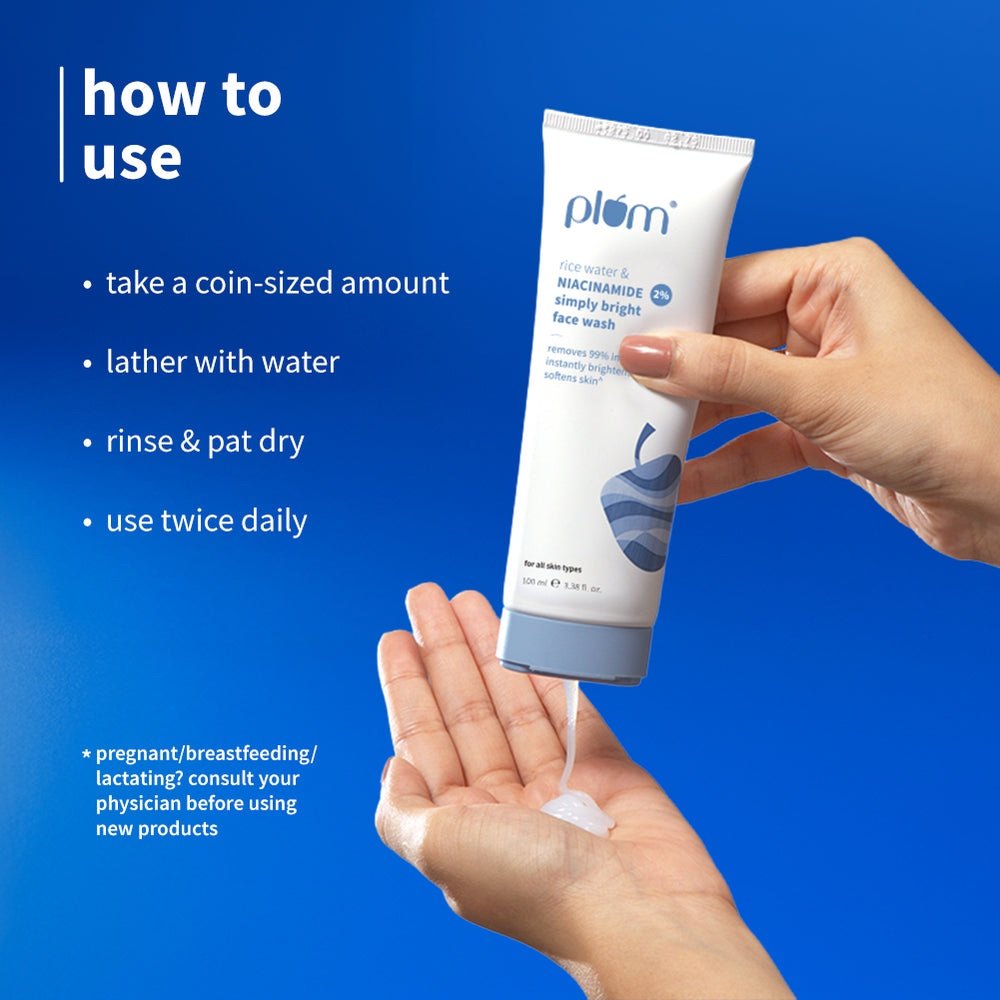 Plum Rice Water & Niacinamide 2% Simply Bright Face Wash - 100ml