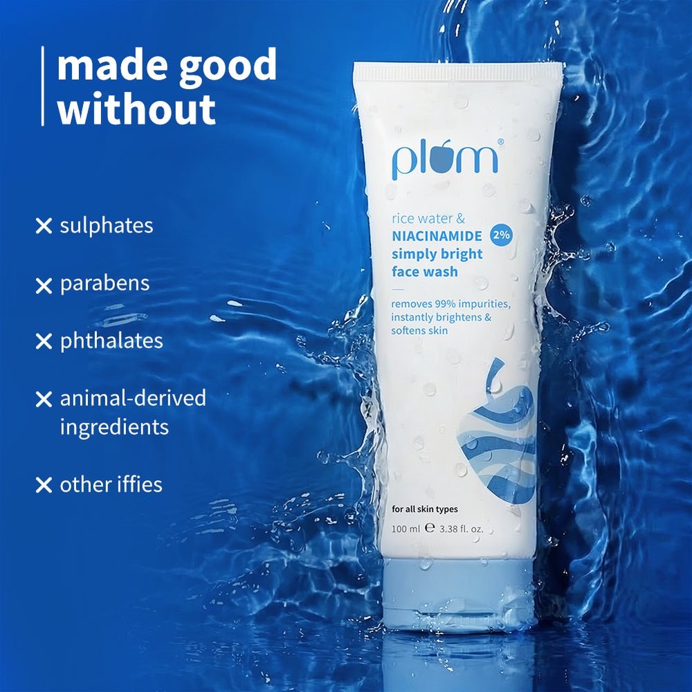 Plum Rice Water & Niacinamide 2% Simply Bright Face Wash - 100ml
