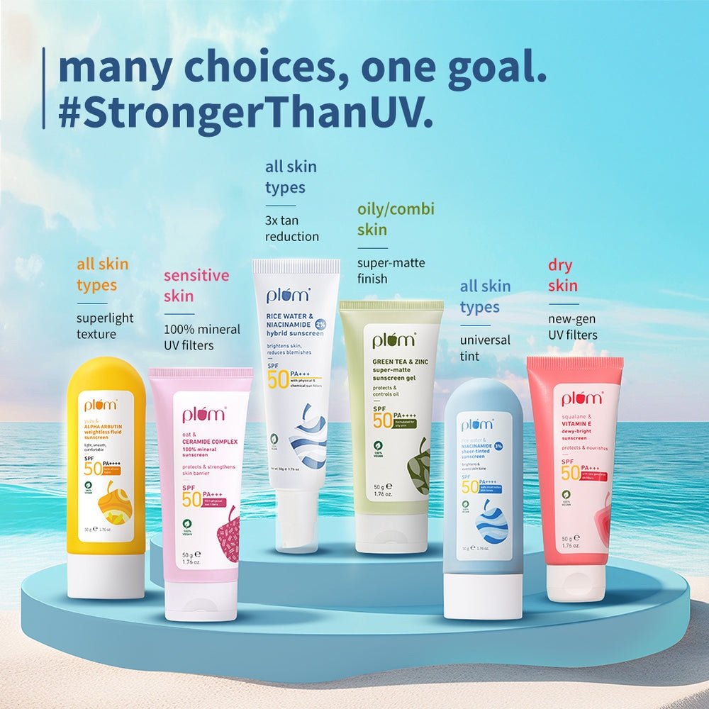 Plum Rice Water & Niacinamide 3% Sheer-Tinted Sunscreen SPF 50 PA++++ - 50g