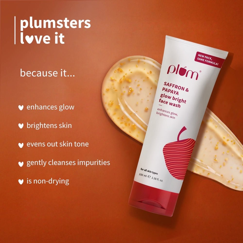 Plum Saffron & Papaya Glow Bright Face Wash - 100ml