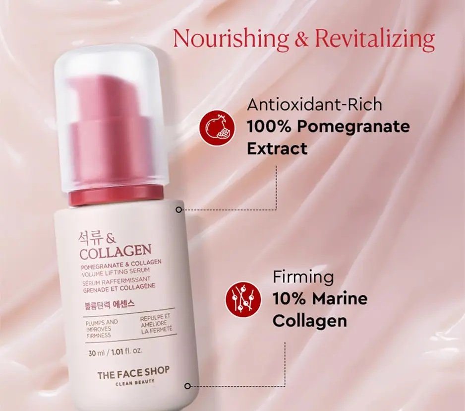The Face Shop Pomegranate & Collagen Volume Lifting Serum - 30ml
