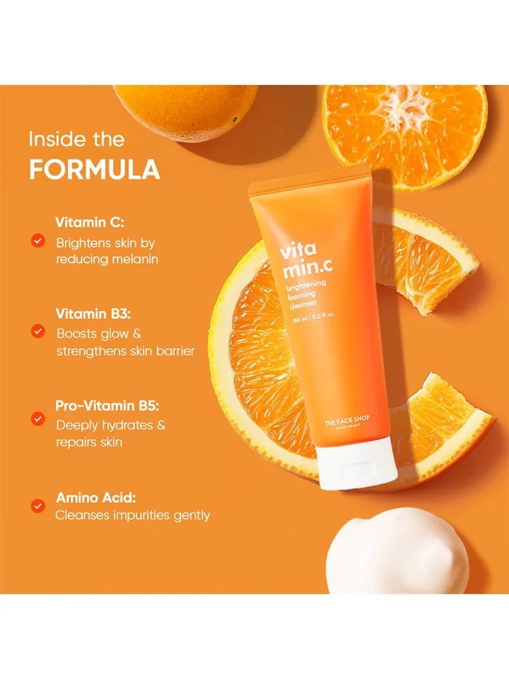 The Face Shop Vita C Brightening Foaming Cleanser - 150ml