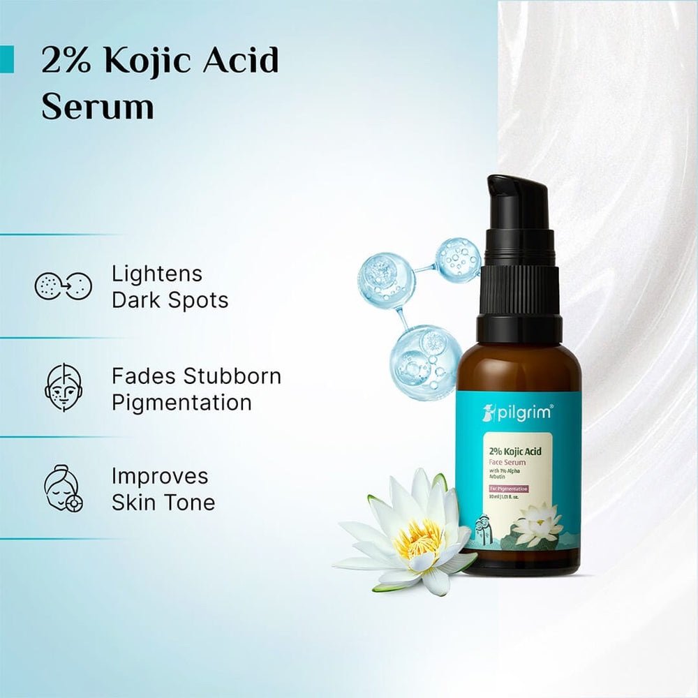 Pilgrim 2% Kojic Acid Face Serum with 1% Alpha Arbutin - 30ml