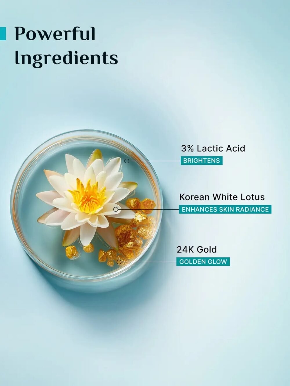 Pilgrim 24K Gold Gel Face Wash with 3% Lactic Acid & Korean White Lotus - 80ml