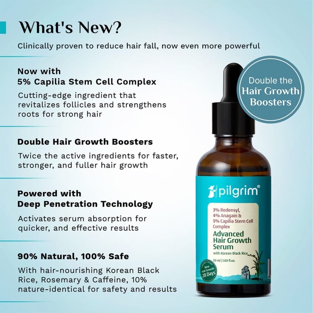 Pilgrim Advanced Hair Growth Serum with Korean Black Rice - 50ml