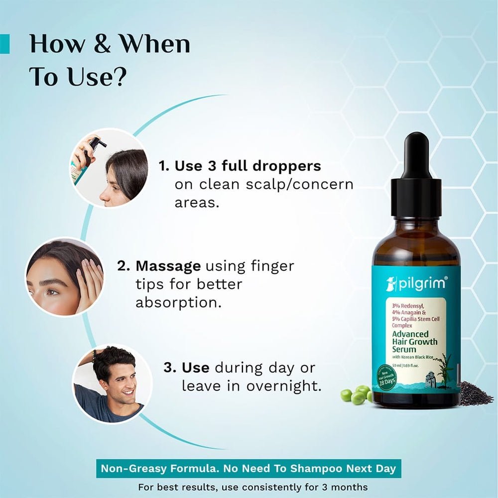 Pilgrim Advanced Hair Growth Serum with Korean Black Rice - 50ml
