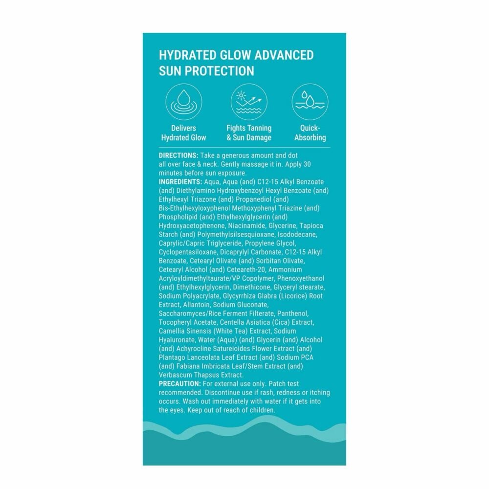 Pilgrim Hydra Glow Gel Sunscreen SPF 50 PA++++ with 5% Niacinamide & Korean Rice Water - 50ml