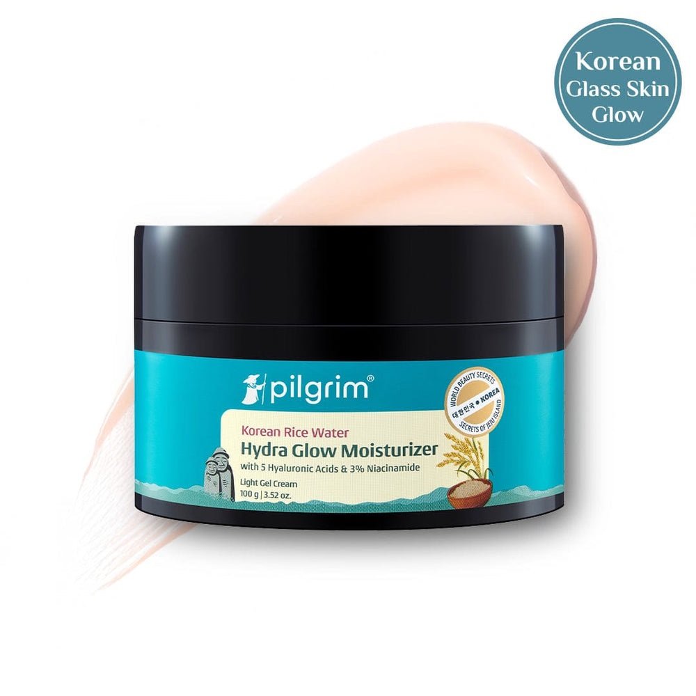 Pilgrim Hydra Glow Moisturizer with Korean Rice Water, 5 Hyaluronic Acids & 3% Niacinamide - 100g