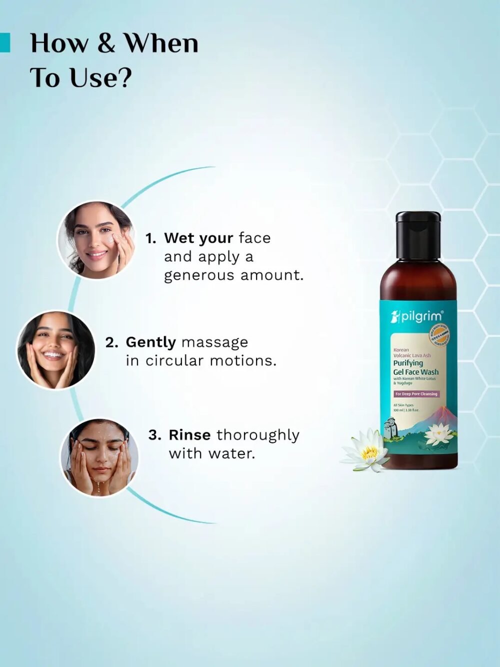 Pilgrim Secrets of Jeju Island Volcanic Lava Ash Face Wash with Yugdugu & White Lotus - 100ml