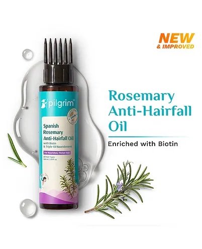Pilgrim Spanish Rosemary Anti-Hairfall Oil with Biotin & Triple-Oil Nourishment - 100ml