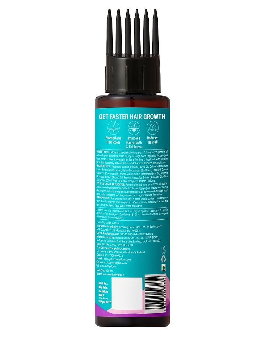 Pilgrim Spanish Rosemary Anti-Hairfall Oil with Biotin & Triple-Oil Nourishment - 100ml