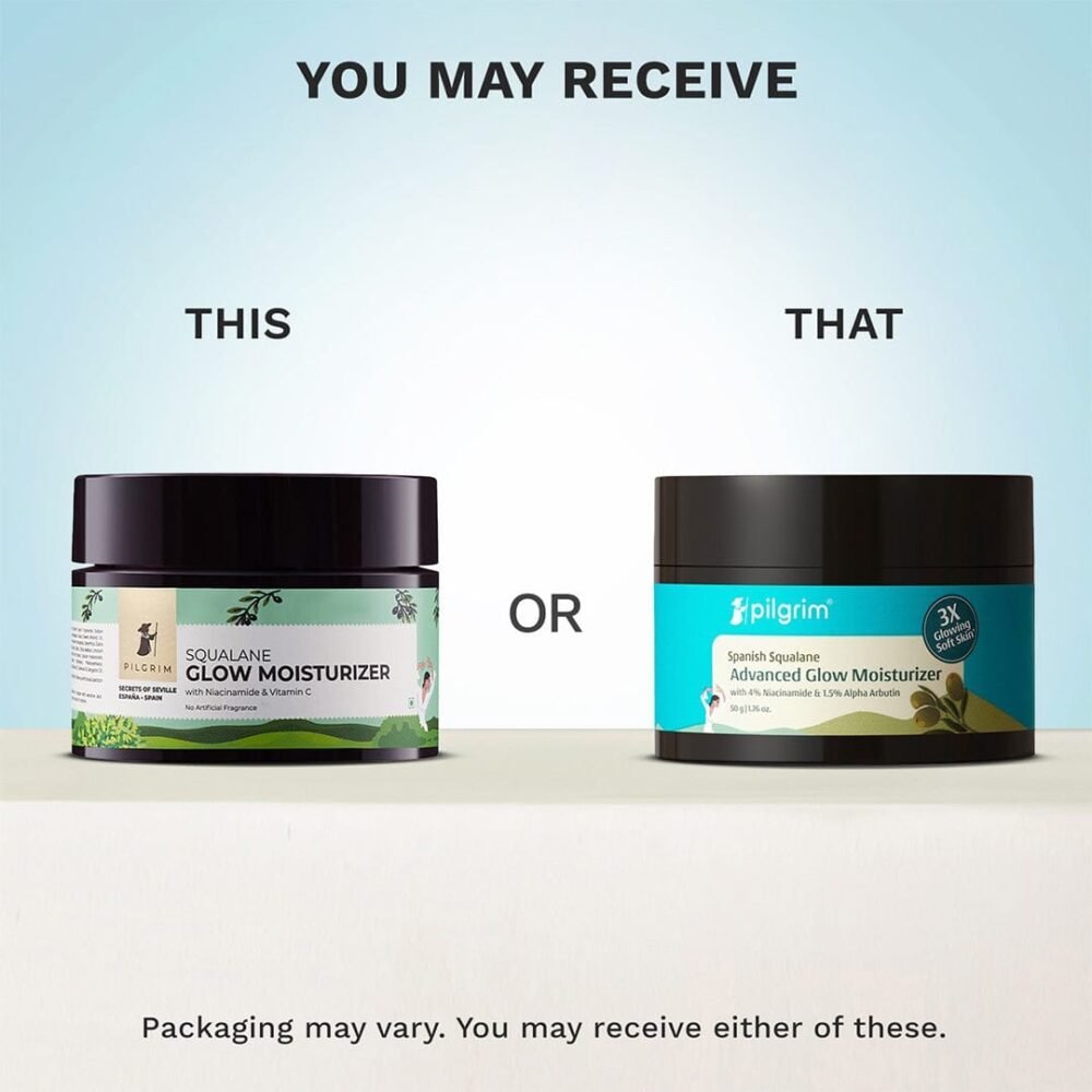 Pilgrim Spanish Squalane Advanced Glow Moisturizer with 4% Niacinamide & 1.5% Alpha Arbutin - 50g