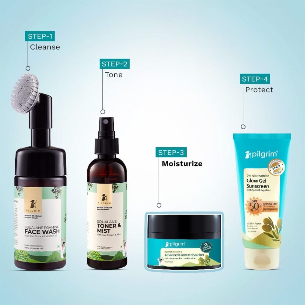 Pilgrim Spanish Squalane Advanced Glow Moisturizer with 4% Niacinamide & 1.5% Alpha Arbutin - 50g