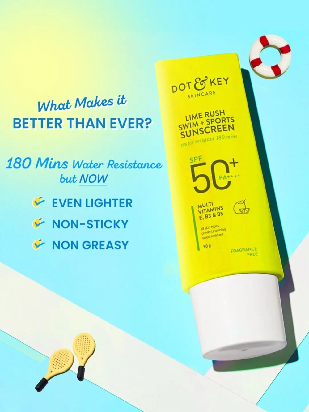 Lime Rush Swim + Sports Sunscreen SPF 50+ PA++++ - 50g