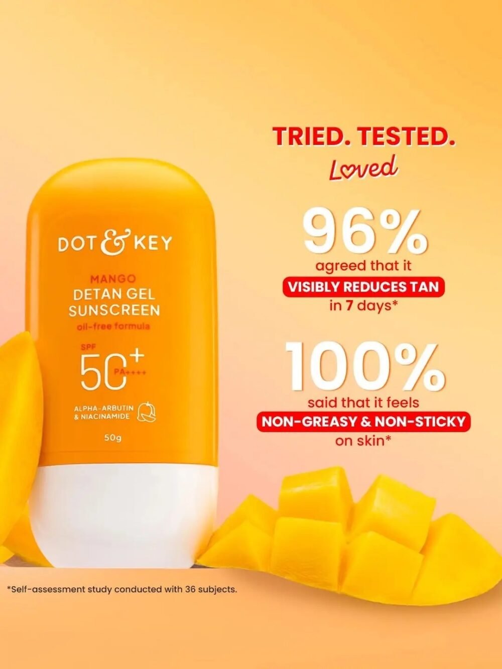 Mango Detan Gel Sunscreen SPF 50+ PA++++ - 80g
