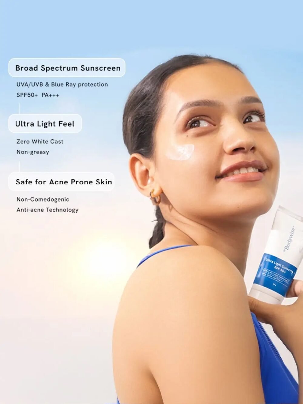 Be Bodywise Ultra Light Sunscreen SPF 50+ PA++++ - 50g
