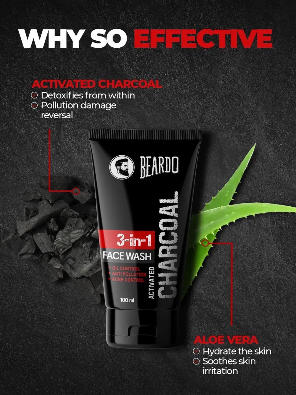Beardo Activated Charcoal Face Wash - 100ml