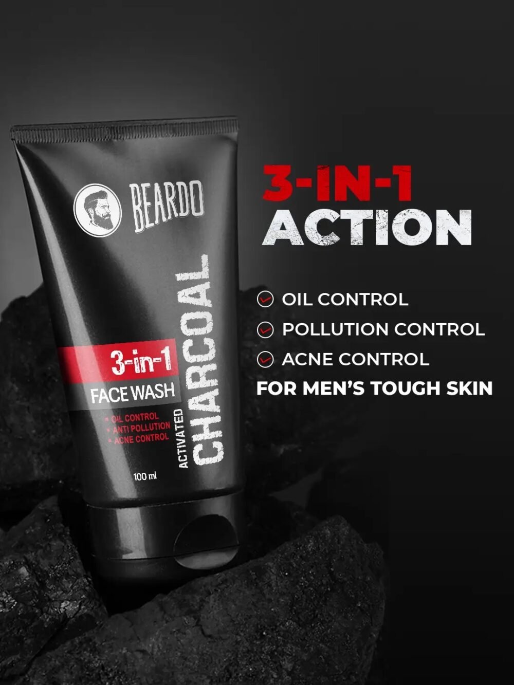 Beardo Activated Charcoal Face Wash - 100ml