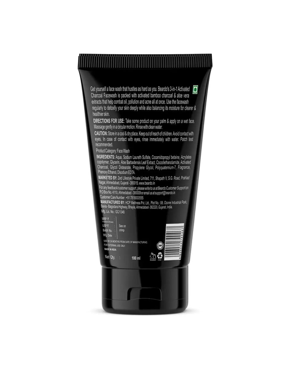 Beardo Activated Charcoal Face Wash - 100ml