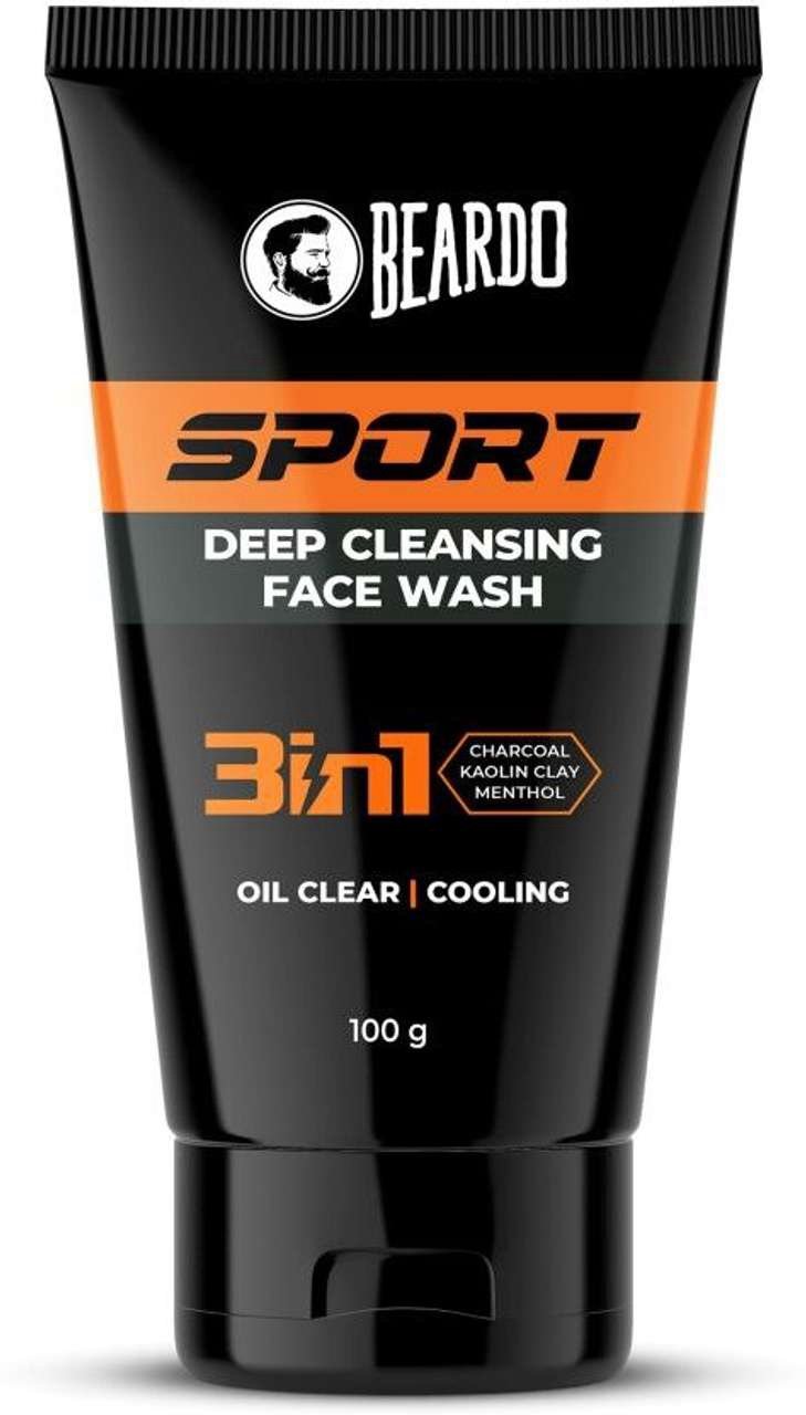 Beardo Sport Deep Cleansing Face Wash Oil Clear Cooling Menthol - 100g
