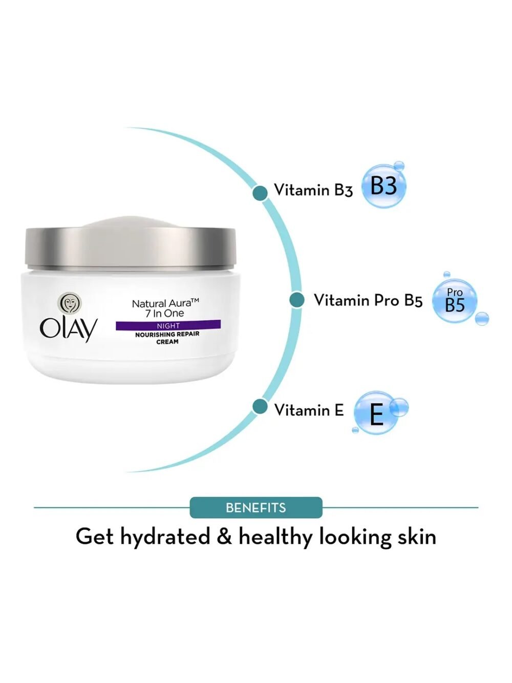 Olay Natural Aura 7 IN ONE Night Nourishing Repair Cream - 50g
