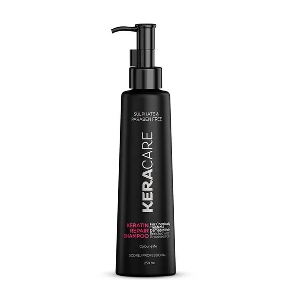 Godrej Professional Keracare Keratin Repair Shampoo with Grapeseed Oil, Sulphate & Paraben Free, Colour Safe - 250ml