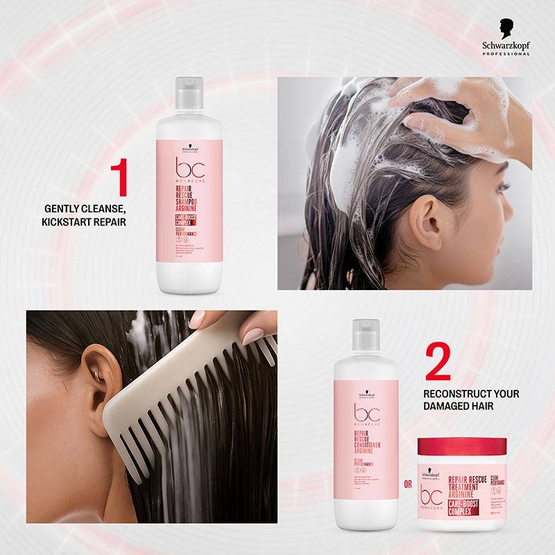 Schwarzkopf Professional Bonacure Repair Rescue Arginine Repair Shampoo for Damaged Hair - 1000ml
