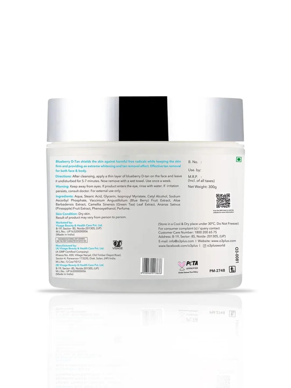 O3+ Professional Blueberry D-Tan Pack 300g