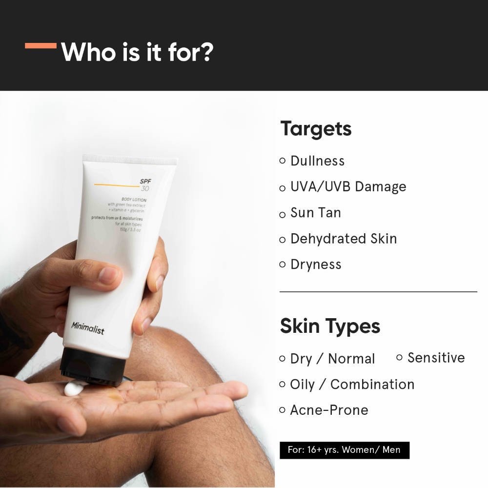 Minimalist SPF 30 Body Lotion with Green Tea Extract 150g