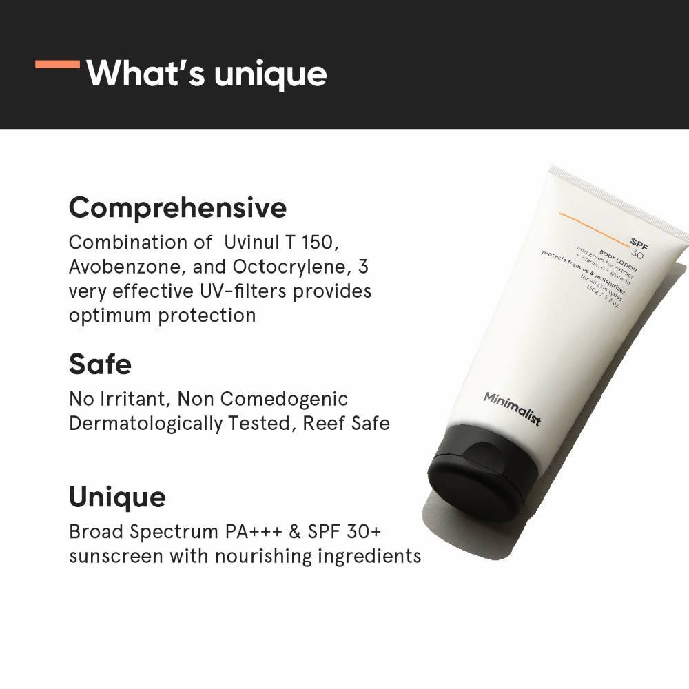 Minimalist SPF 30 Body Lotion with Green Tea Extract 150g