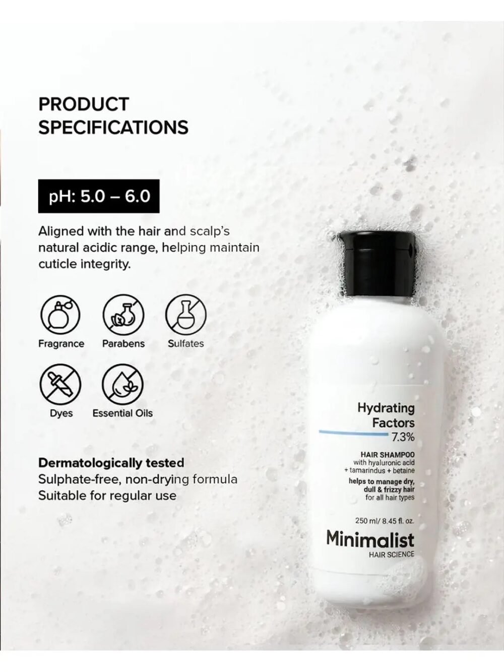 Minimalist Hydrating Factors 7.3% Hair Shampoo 250ml