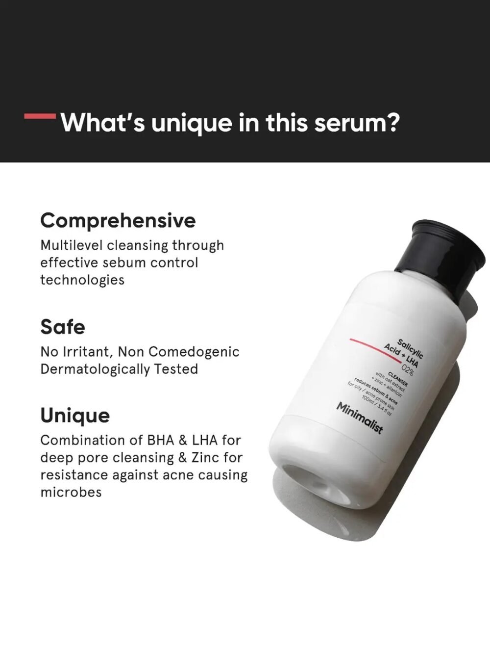 Minimalist Salicylic Acid + LHA 02% Cleanser 100ml