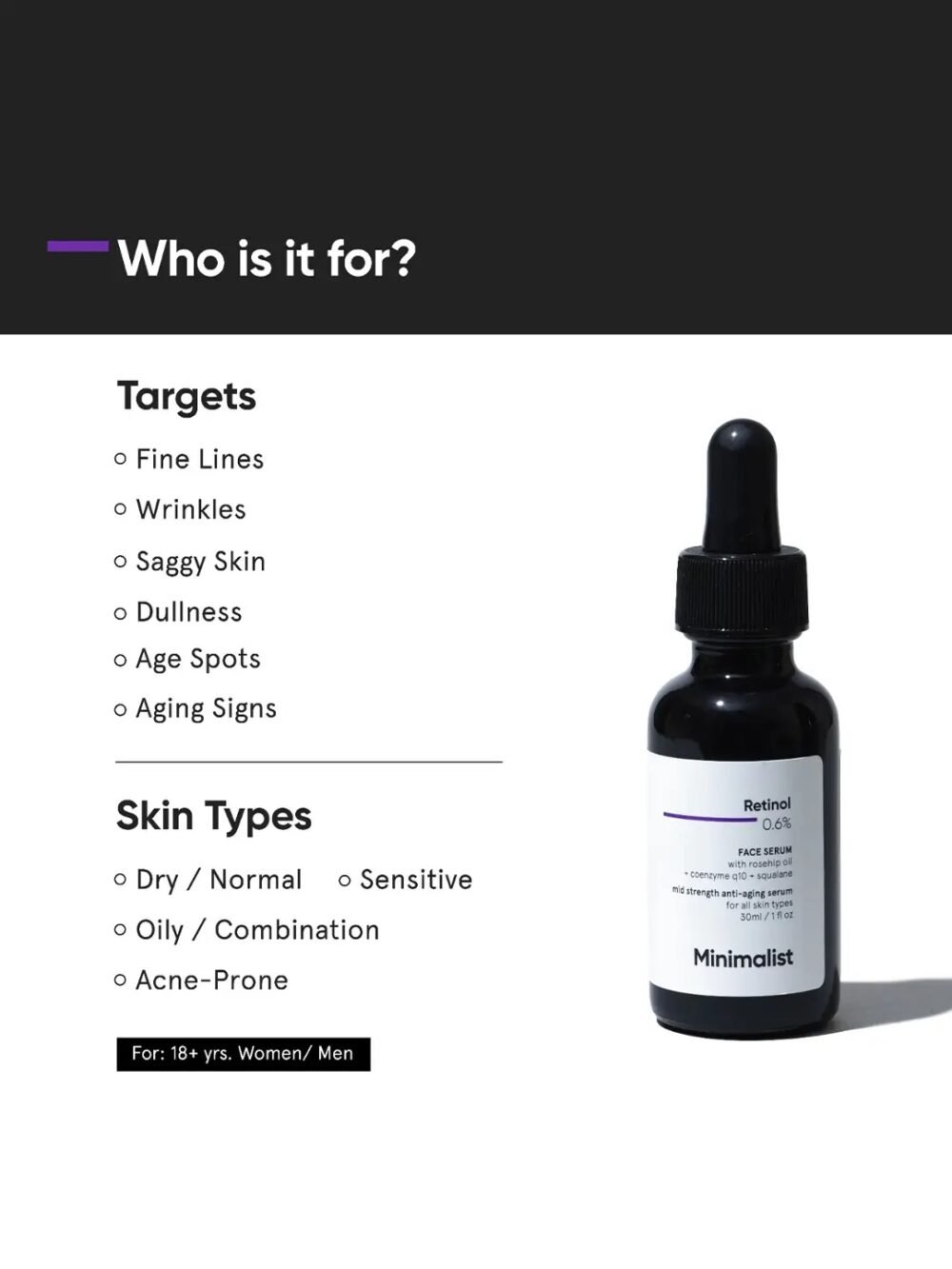 Minimalist Retinol 0.6% Face Serum 30ml