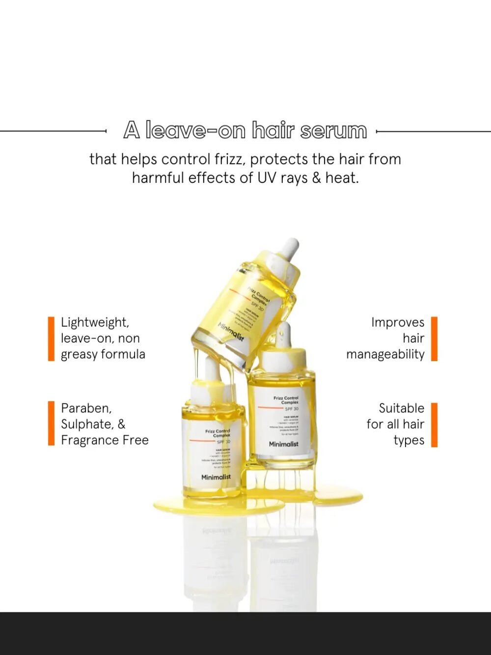 Minimalist Frizz Control Complex SPF 30 Hair Serum 50ml