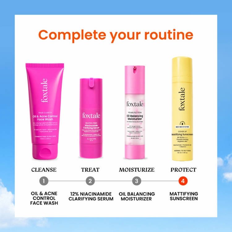 Foxtale Cover Up Mattifying Sunscreen SPF 70 PA++++ 50ml