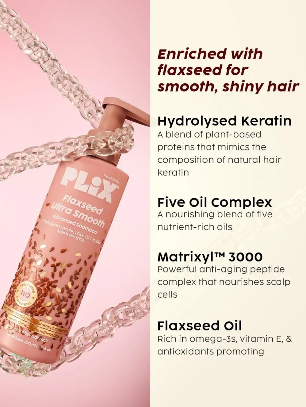 Plix Flaxseed Ultra Smooth Advanced Shampoo 200ml