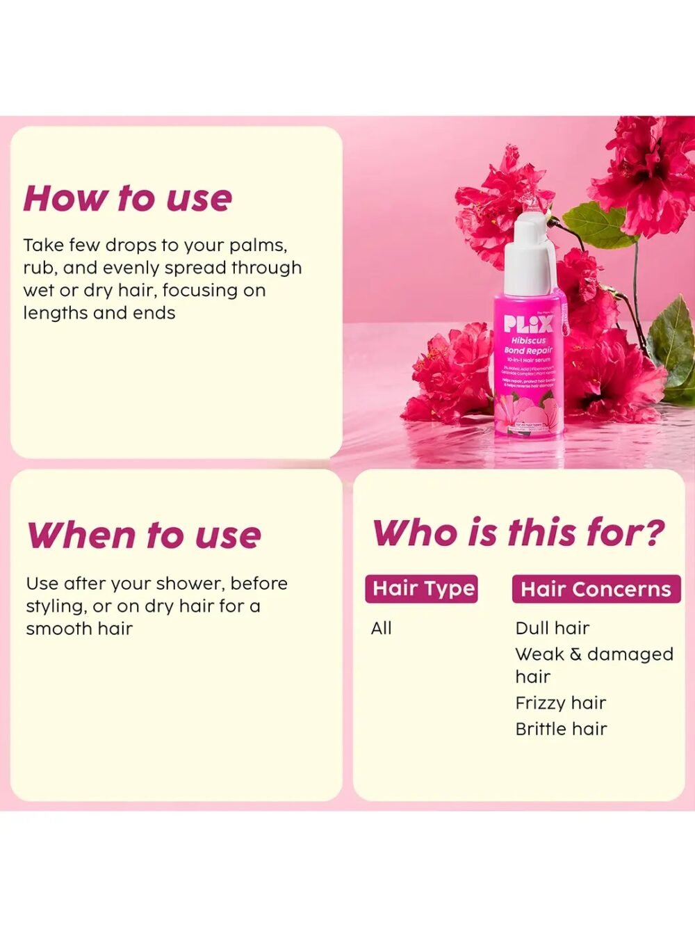 Plix Hibiscus Bond Repair 10-in-1 Hair Serum 50ml