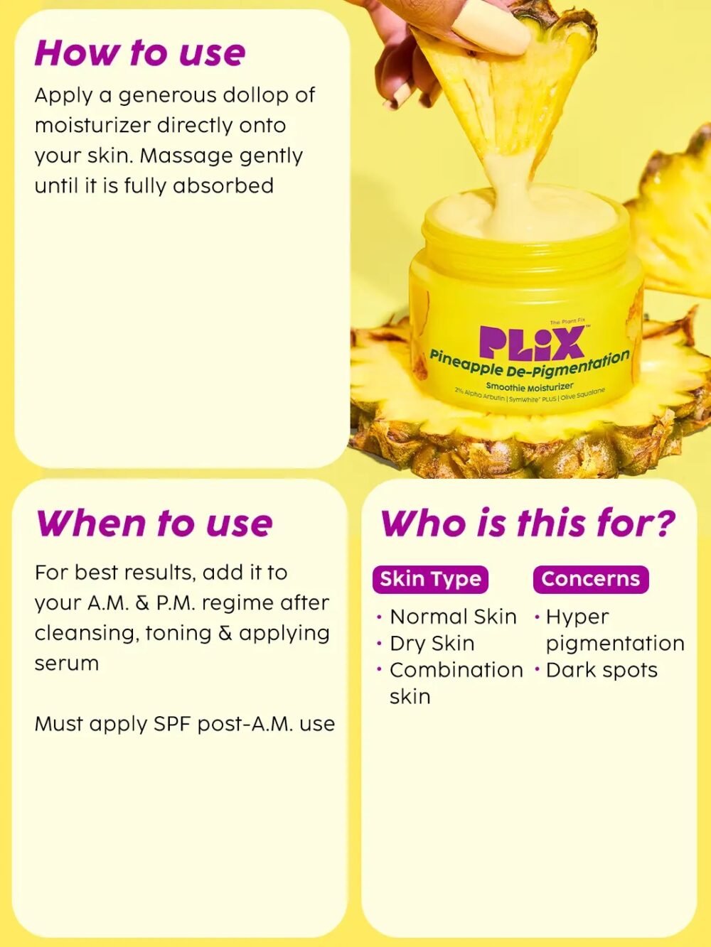 Plix Pineapple De-Pigmentation Smoothie Moisturizer 50g