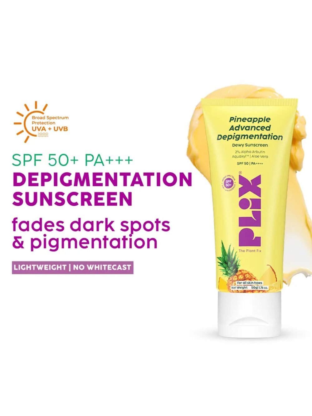 Plix Advanced Depigmentation Dewy Sunscreen SPF 50 PA++++