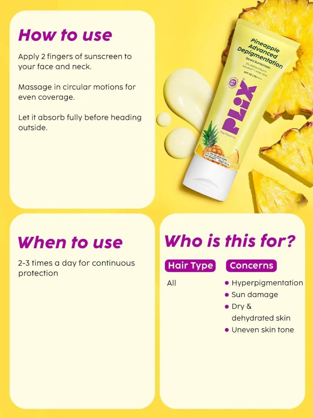 Plix Advanced Depigmentation Dewy Sunscreen SPF 50 PA++++