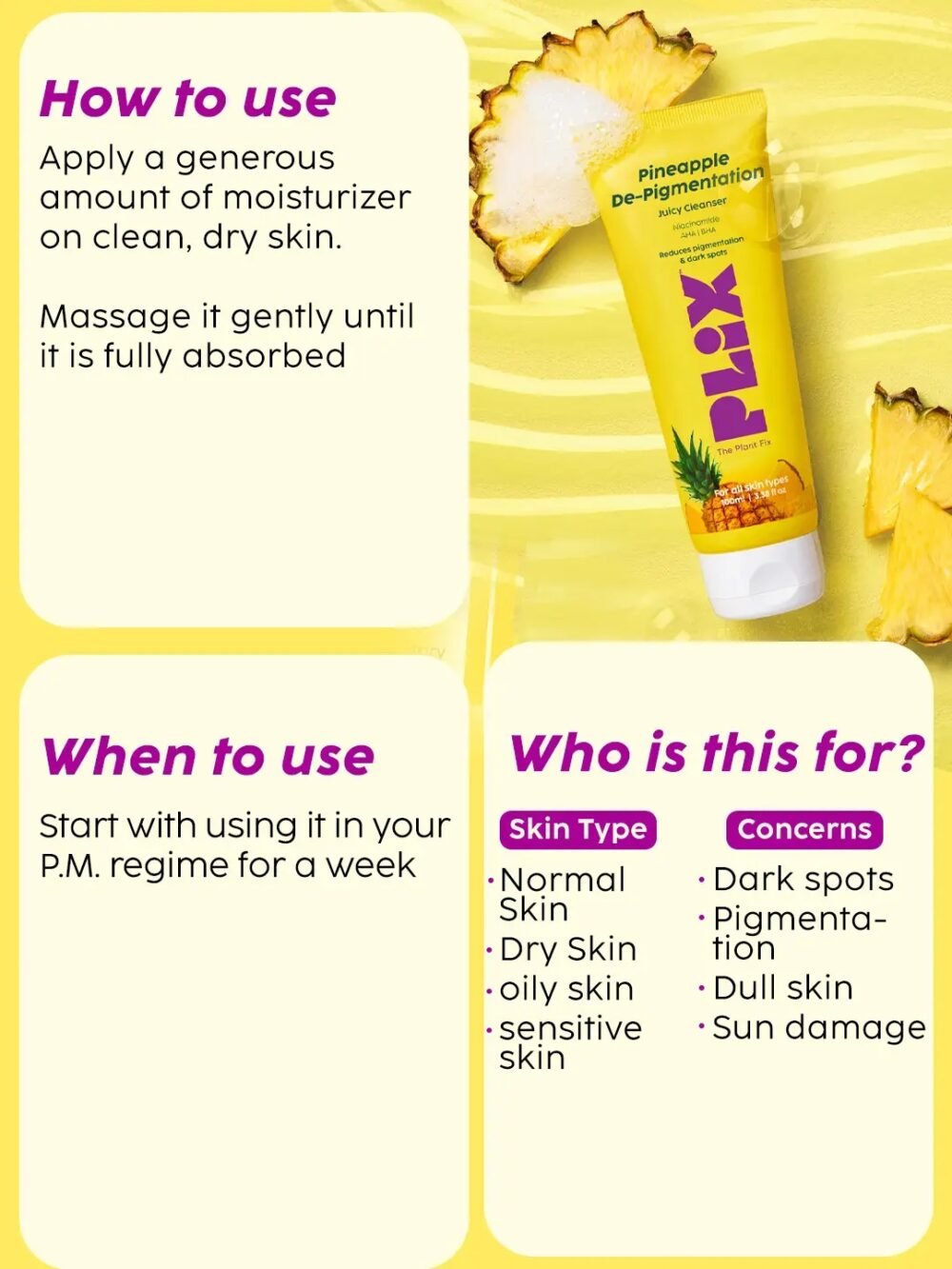 Plix Pineapple De-Pigmentation Juicy Cleanser 100ml