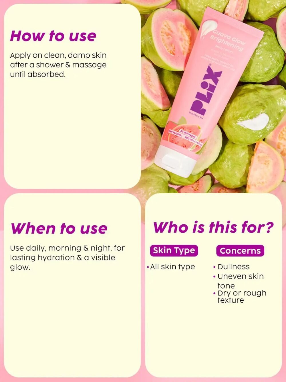 Plix Guava Glow Brightening Body Lotion 200ml