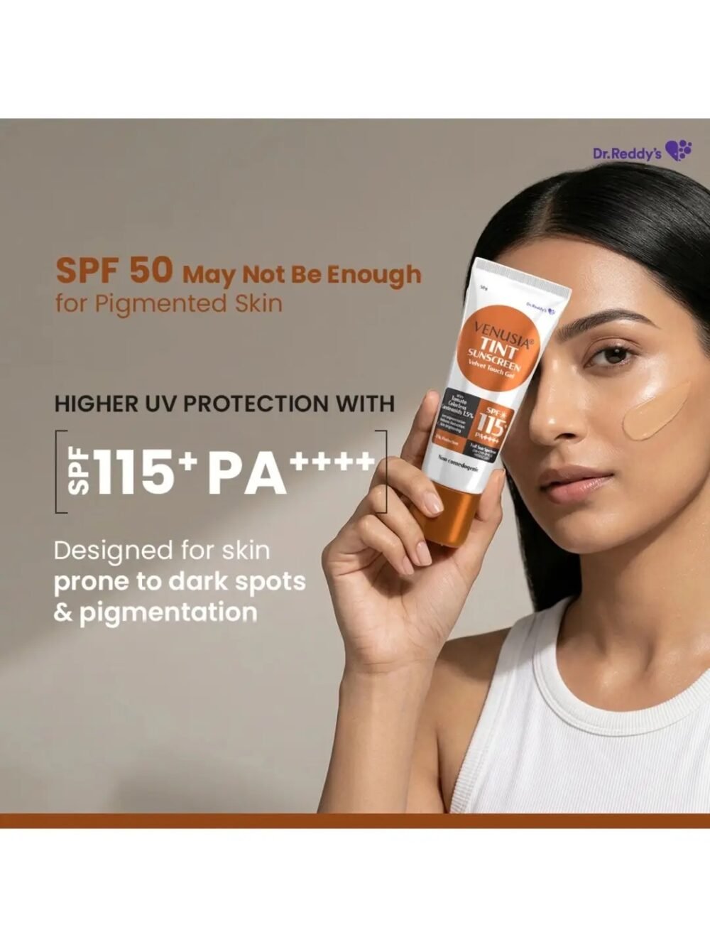 Venusia Tint Sunscreen Velvet Touch Gel SPF 115+ PA++++ 50g