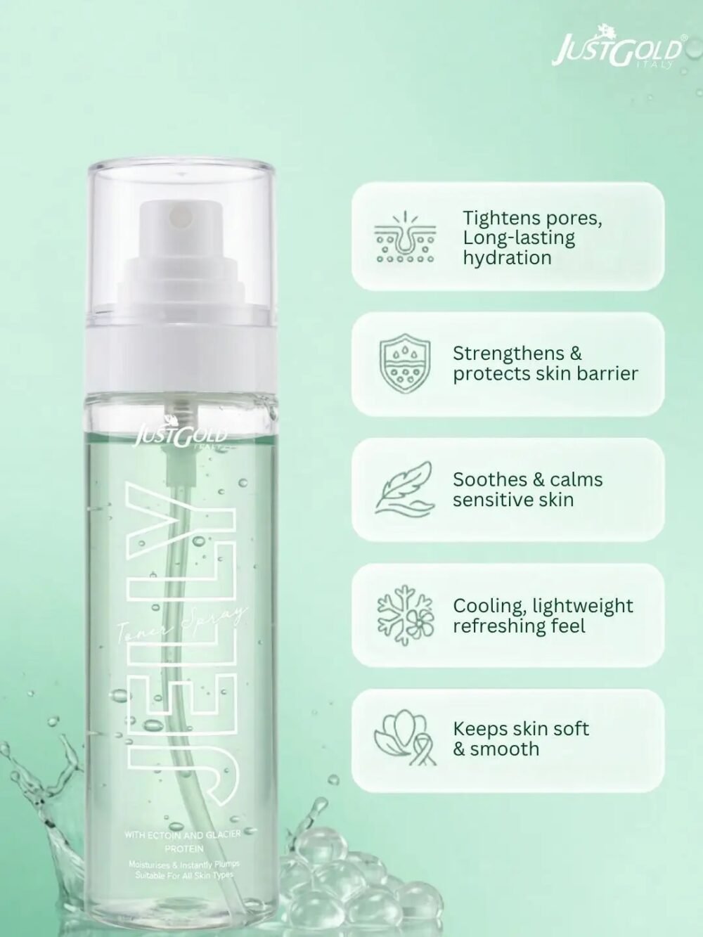 Just Gold Jelly Toner Spray with Ectoin and Glacier Protein