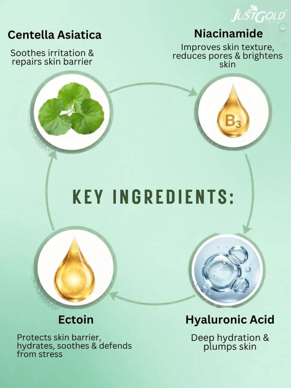 Just Gold Jelly Toner Spray with Ectoin and Glacier Protein